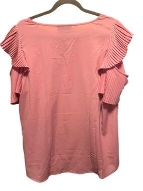 NWT- Lane Bryant Women’s Pink Ruffle Sleeve Top size 18